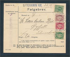 Følgebrev frankert med bl. A. Nk 110 I stemplet  "NOTODDEN 11 XI 13"