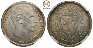 1 krone 1915 Haakon VII. Kv.0