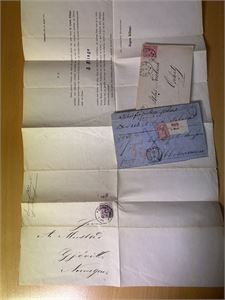 TYSKLAND - STATER/REICH 2 brev frankert med Norddeutscher Postbezirk + trykksak stemplet "CHEMNITZ 1875" til Gjøvik