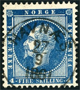 4. 4 skilling Oscar, rettvendt stemplet "Havnæs 27.9.1861" (TR, 8 pkt).