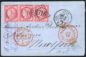 France. A collection of 37 covers from approx. 1850 to 1890 in an album.