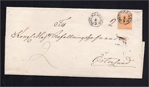 F4 8 skill bco på vackert brevomslag stämplat Stockholm 4.3.1856 skickat till Östersund (F 10 000:-)