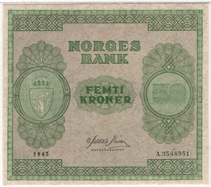 50 kroner 1945 A.3588951. Kv.01