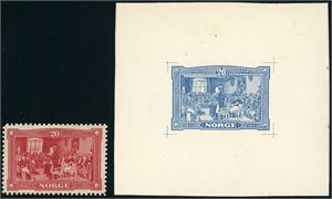 Eidsvoldjubileet 1914. 2 speilvendte trykk samt en serie, alle i svart.