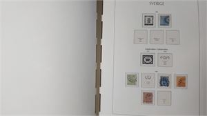 SVERIGE stämplad samling i tre fina Leuchtturmalbum med förtryckta blad 1855-1980, tomma blad till
