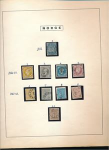 Egenmontert samling til 1973 med Nk 44 og 94 i god stand. 272 uten attest. Tilnærmet komplett ex returmerker. Noe ubrukt, spesielt 1941 og nyere