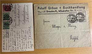 REICH-BREV/KORT 2 stk 1923, et til Nederland