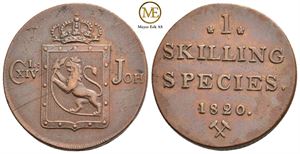 Skilling 1820 Carl XIV Johan. Kv.01