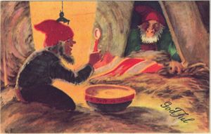 ELIND, Gondro, julekort ubrukt, norsk arbeide.