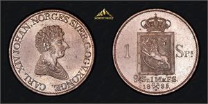 1 speciedaler 1835 med stjerne. Utrolig vakkert eksemplar! Karl XIV Johan. KV: 0/01