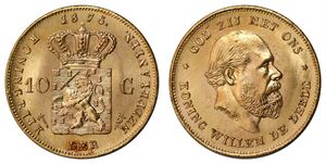 Nederland 10 Gulden 1875 Kv 0
