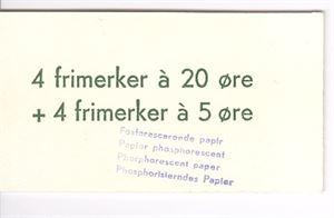 Frimerkehefte AH 7 IB v1 Blått stempel på forsiden "Fosforescerende papir"  komplett ** hefte i topp kvalitet!