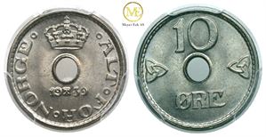 10 øre 1939 Haakon VII. Kv.0