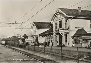 Postkort jernbane KONGSVINGER stasjon A6 s/h (HE) (Normann 5-B-30) ubrukt
