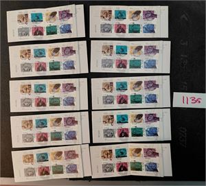 Nk 1295-1302 o. 10 komplette hefter, alle med lux "POSEBYEN KRISTIANSAND" diverse datoer i 1998. GI BUD!