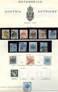 Østerrike, Samling på albumark stemplet og ustemplet, fra 1850 til 1924, noen moderne observert. Mye feltpost.