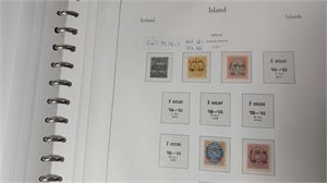 ISLAND samling **/* i två KABE album med blad 1873---. Ojämnt/glest besatt men det finns bland annat