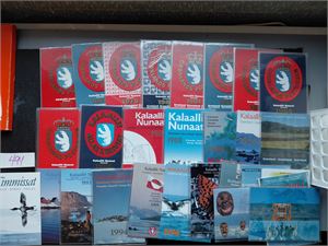 GRØNLAND-ÅRSMAPPER 1977-2003 komplett + souvenirmappe med fuglemerker