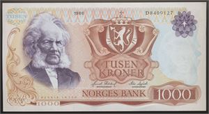 1000 Kroner 1986 D Kv g01*
