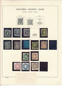 NORDDEUTSCHER POSTBEZIRK/SACHSEN Diverse på 3 albumark