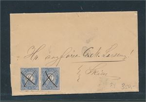 Nk 24 I eller II i par (et merke uten punktum etter M) blekkannulert til Skien. Notert "25-11-82" bak