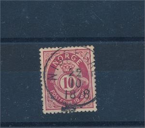 Rød 10øre  stemplet "NISSEDAL 22-10-1878"