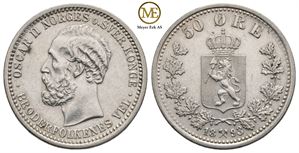 50 øre 1893 Oscar II. Kv.0/01