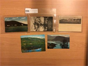 Krøderen, lot med 5 kort 4 stk småf.