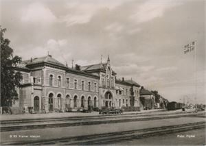 Postkort jernbane HAMAR stasjon (HE) A6 s/h (Flydal S 85) brukt 1948