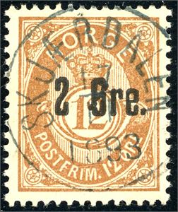 48 II. 2 øre Provisorie, rettevndt fullstemplet "Skjærdalen 17.11.1893".