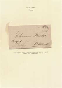 Portofritt Brev st. Hougsund 23/10-1878, sendt til Vikersund