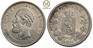 1 krone 1889 Oscar II. Kv.1+/01