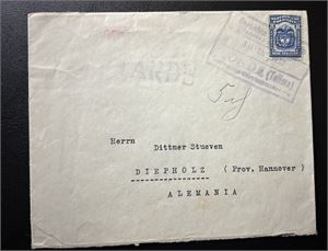 COLOMBIA Brev stemplet "HONDA (Tolima) 30 ENE 1932" til Tyskland. Påstemplet "TARDE" (forsinket innlevering)