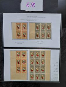 BALTIKUM-ESTLAND xx Mi 29-30 A/B, 1921 Røde Kors i enheter. 7 merker med variant "horisontalt utagget". Ingen garanti (€ 350+)