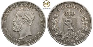 2 kroner 1904 Oscar II. Kv.1+