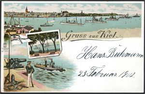 Germany. Approx. 300 old postcards, some with pictures of stamps and coins, some "Grüss Aus", "folklore" and frome places/cities in the Northern part of Germany.