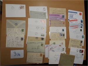 TVEDESTRAND kommune 39 forskjellige stempler på brev og kort. Gammelt og nyere