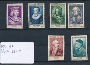 FRANKRIKE xx Mi 1053-58, 1955 berømte menn (€ 150)
