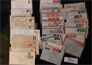 ARENDAL 45  brev, de fleste luftpostbrev til Europa og Amerika 1940-80