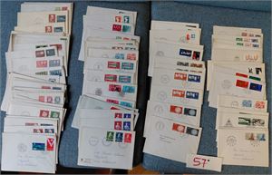 FDC En del FDC på vanlige konvolutter 60-70-tallet. Noen er det 2 av