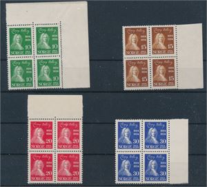 NK 189-92 xx. Postfriske 4-blokker med marg. Hk ca 3000