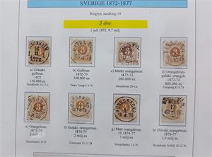 SVERIGE härlig specialsamling ringtyp t14. Sorterad efter valör och kunnigt nyanserat, mycket ortstämplar inklusive