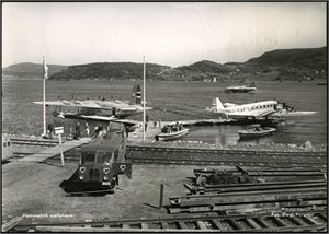 Hommelvik sjøflyhavn. Storformatkort brukt i 1949. K-1