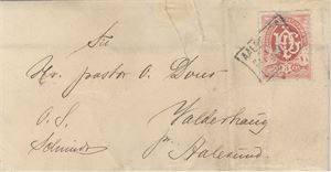 Aalesund Aalesund bypost nr 6 , 3 øre på brev stemplet Aalesunds Bypost.  Lokat sendt til Valderhaug.  Litt rift i konvolutten oppe.  Med innhold.  Sendt fra Borgunds sognepræst