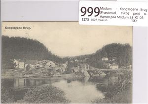 Modum   - Kongsagene Brug (Præsterud, 1905) pent st. Aamot paa Modum 23-XII-05