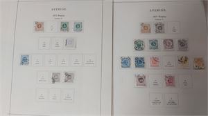SVERIGE enklare stämplad samling 1872-1941 på blad