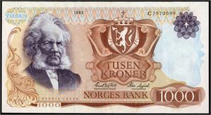 1000 kroner 1985, serie C.7970099. 1-