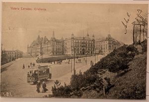 KRISTIANIA, Victoria Terasse, gatemotiv, brukt 1908.