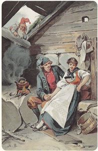 Kunstnerkort - Bergslien, nyare utgåve.