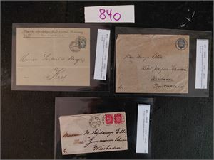 Nk 61, 68 og 69. Trykksak og 2 brev til Tyskland 1895-96